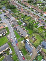 Fototapeta premium Aerial View of Central Denham Green London City of England United Kingdom. April 3rd, 2024 