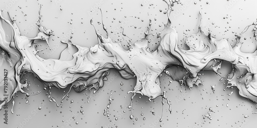 Poster a mesmerizing display of liquid cascading down a wall in black and white, creating a dynamic and art