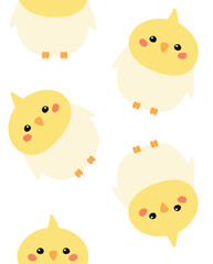 Vector seamless pattern of hand drawn flat cockatiel parrot isolated on white background