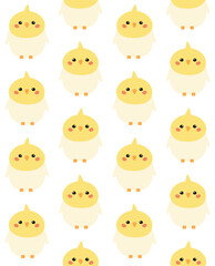 Fototapeta premium Vector seamless pattern of hand drawn flat cockatiel parrot isolated on white background