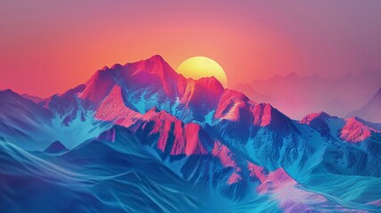 Majestic Mountain Range at Sunset