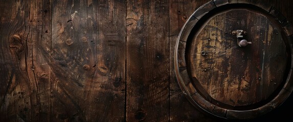 Wooden Barrel on Table