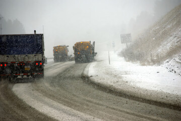 Snow plows keep the road open