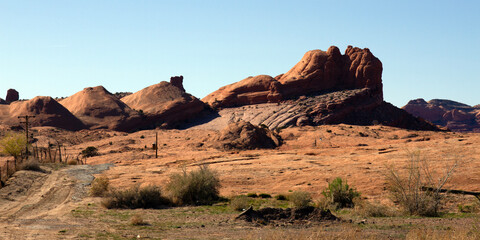 Wide panorama of a rural scene in northen Arizona
