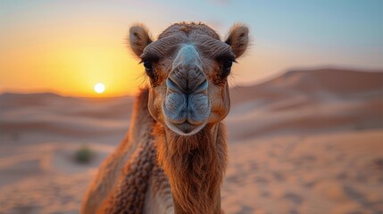 Close Up of a Camel in the Desert