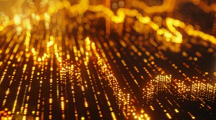 A close-up of a gold price candlestick chart on a computer screen, depicting fluctuations in the precious metal's value over time.