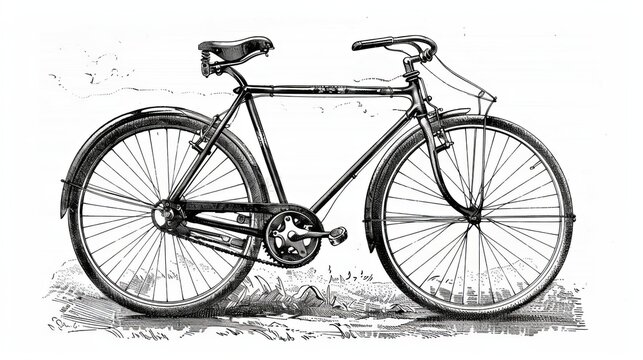 An old bicycle or vintage illustration sourced from Meyers Konversations-Lexikon, originally published in 1897