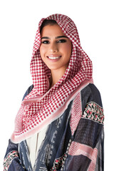 30s arab woman in transparent background
