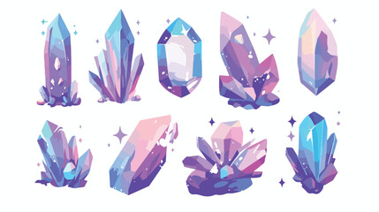 Quartz geometric crystal. Luxury color ice Crystal