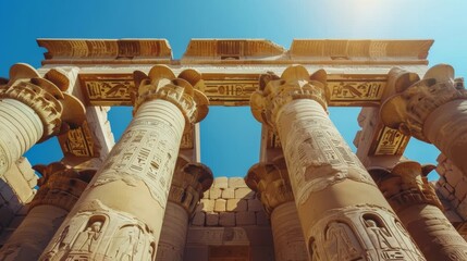 The Columns of the Temple of Karnas in Egypt - obrazy, fototapety, plakaty