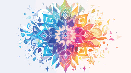 Fototapeta na wymiar Rainbow mandala tattoo vector design ethnic decorat