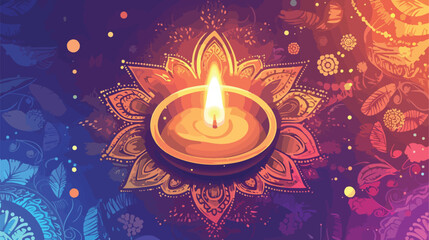 Rangoli colorful vector Indian festival Diwali trad