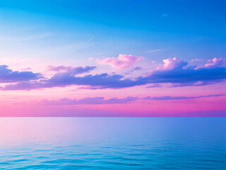 Fototapeta premium Blue Sea And Pink Sky Beauty on natural background