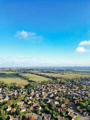 Aerial View of Central Northampton City of Northamptonshire, England United Kingdom.