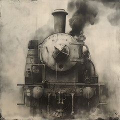 Naklejka premium old locomotive