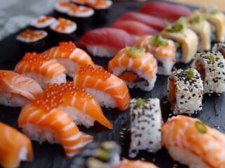 Plate of Assorted Sushi Rolls