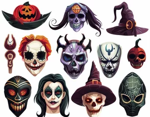 Foto auf Alu-Dibond Schädel Halloween Masks and Props 