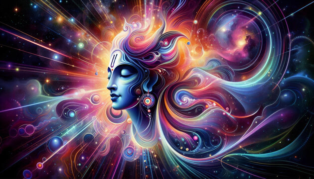 Lord Shree Krishna Digital Art - Generative AI