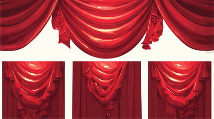 Realistic luxury scarlet red silk expensive velvet - obrazy, fototapety, plakaty