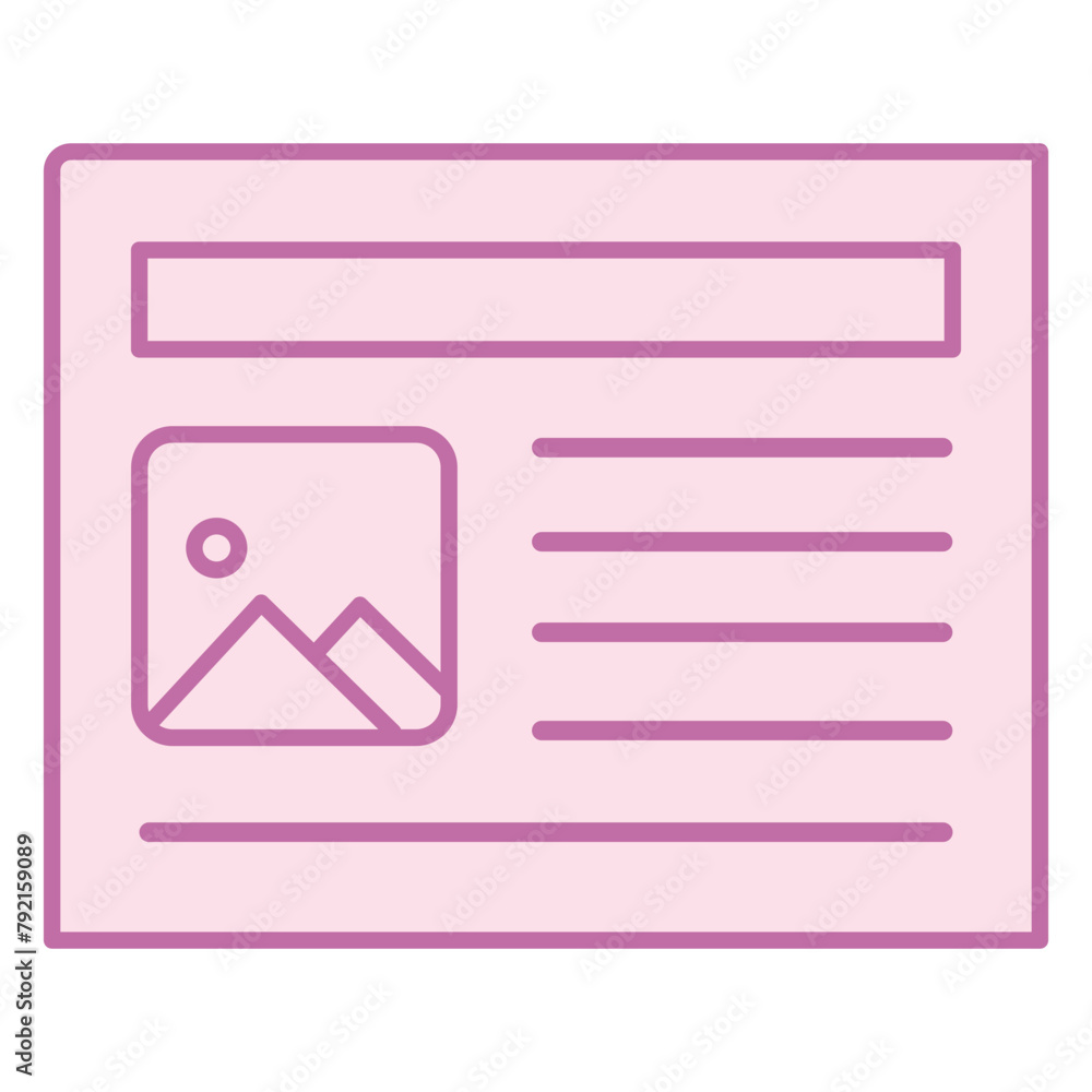 Poster newspaper file illustration isolated on white. newspaper icon file gradient style design, designed f