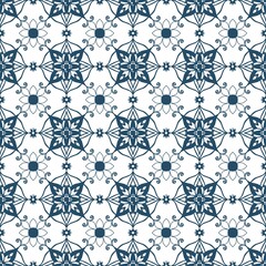 Seamless pattern with blue flowers background 
