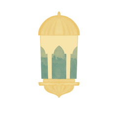 Lantern. Watercolor Ramadan clipart.