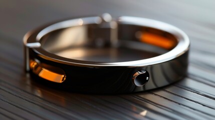 A bracelet with a builtin biometric scanner for secure access to restricted areas. .