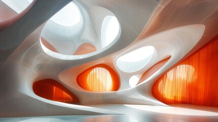 Abstract architectural shapes creating a sense of spaciousness and comfort in design