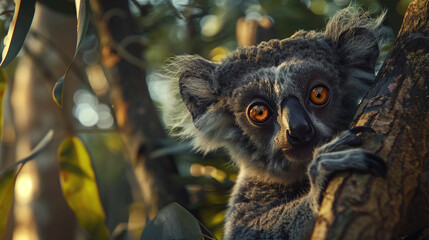 Naklejka premium Lemur Look, Tree Hideaway