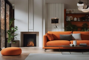 room orange living Minimalist
