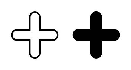 Plus Icon vector isolated on white background. Add plus icon. Addition sign. Medical Plus icon
