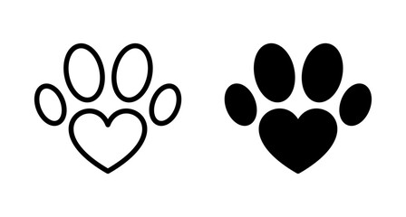 Paw icon vector isolated on white background. Paw Print icon