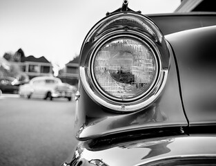 Classic American cars on the street.