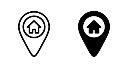 Address symbol icon vector isolated on white background . address icon vector. home location icon