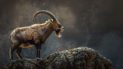 mountain goat in the wild - obrazy, fototapety, plakaty