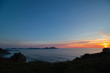 View of the sunset at sea