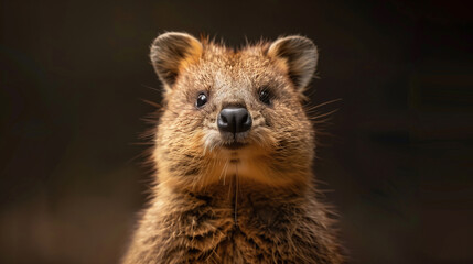 Obraz premium Quokka in Water, Golden Light