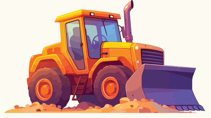 Obraz na płótnie Canvas Road crawler icon cartoon vector. Construction vehi