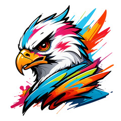 Obraz premium Graffiti abstract falcon angry logo modern art for t-shirt