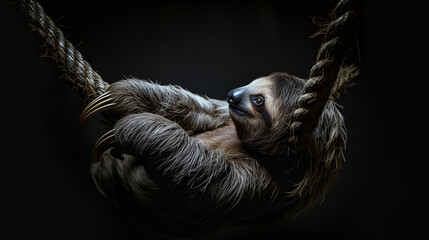 Fototapeta premium Hanging Sloth, Gentle Gaze