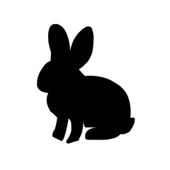 Black bunny silhouette collection, Various bunny poses isolated on white background. Ideal for Easter, pet themes, Creative designs, Minimalist rabbit vector, Modern elegance.