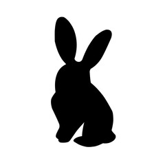 Black bunny silhouette collection, Various bunny poses isolated on white background. Ideal for Easter, pet themes, Creative designs, Minimalist rabbit vector, Modern elegance.