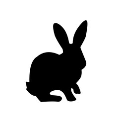 Black bunny silhouette collection, Various bunny poses isolated on white background. Ideal for Easter, pet themes, Creative designs, Minimalist rabbit vector, Modern elegance.
