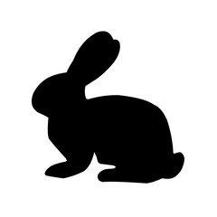 Black bunny silhouette collection, Various bunny poses isolated on white background. Ideal for Easter, pet themes, Creative designs, Minimalist rabbit vector, Modern elegance.