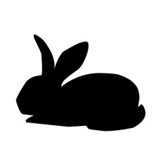 Black bunny silhouette collection, Various bunny poses isolated on white background. Ideal for Easter, pet themes, Creative designs, Minimalist rabbit vector, Modern elegance.