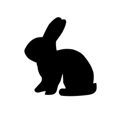 Black bunny silhouette collection, Various bunny poses isolated on white background. Ideal for Easter, pet themes, Creative designs, Minimalist rabbit vector, Modern elegance.