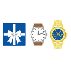 プレゼントの腕時計のイラスト（カラー）