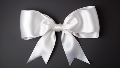 white bow on black background