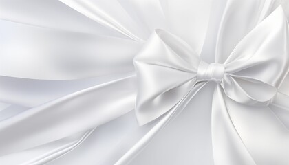 white bow on white background - obrazy, fototapety, plakaty