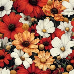 Romantic Floral Illustration: Vibrant and Colorful Botanical Art